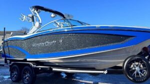 Mastercraft boat on a background of blue sky
