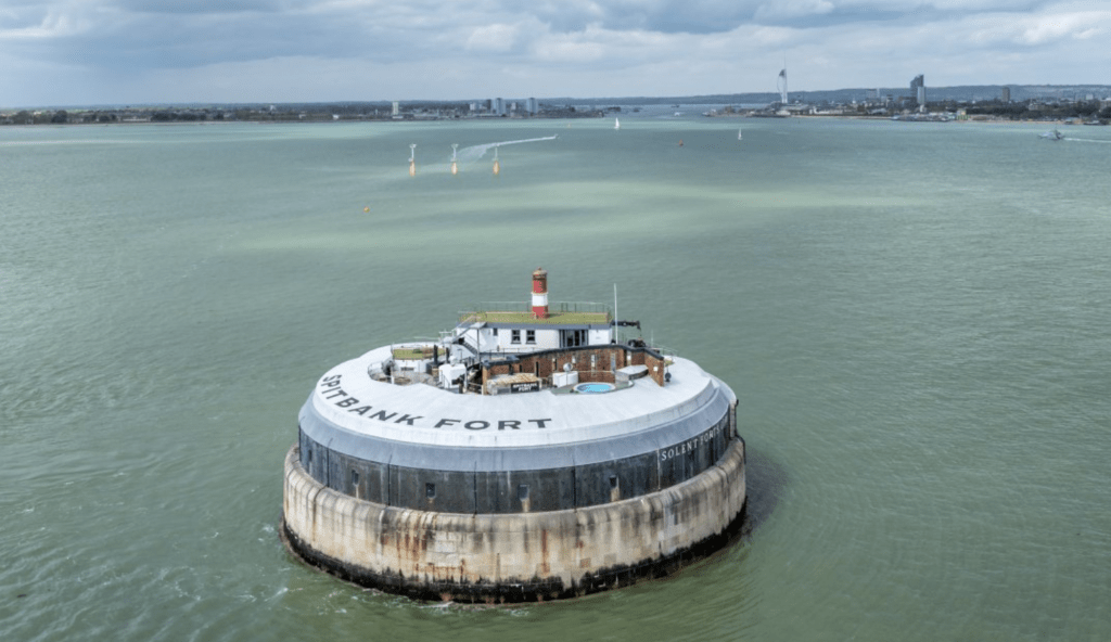 spitbank fort portsmouth with open sea behind