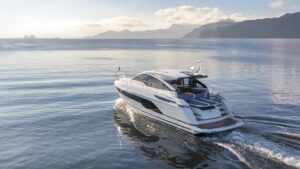Fairline Targa 47 GT luxury motorboat on the water