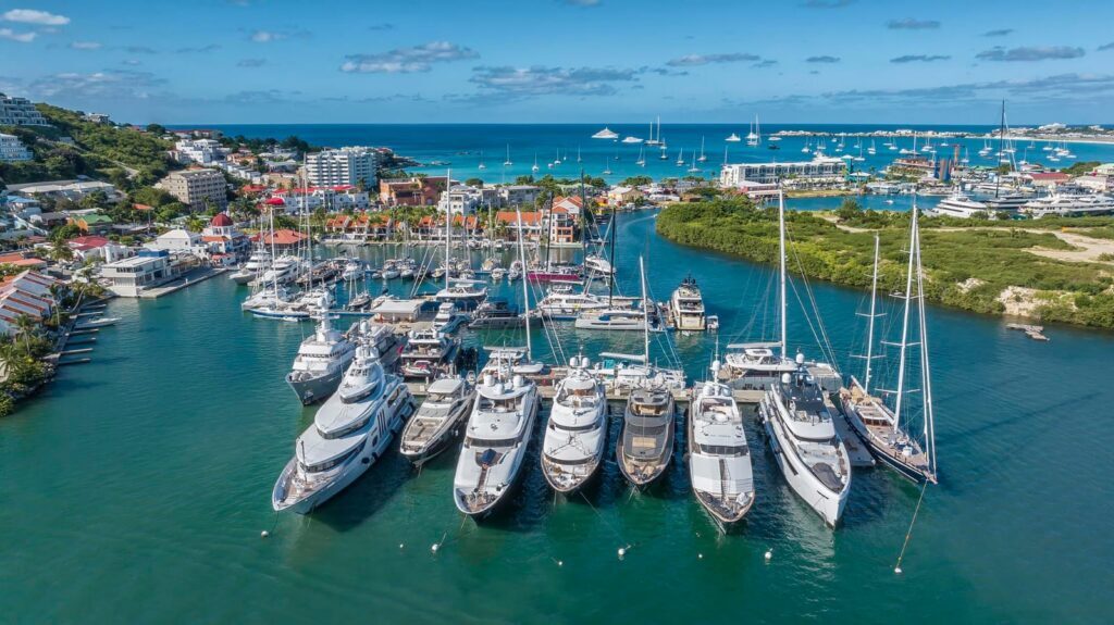 Beautiful marina harb our in St Maarten