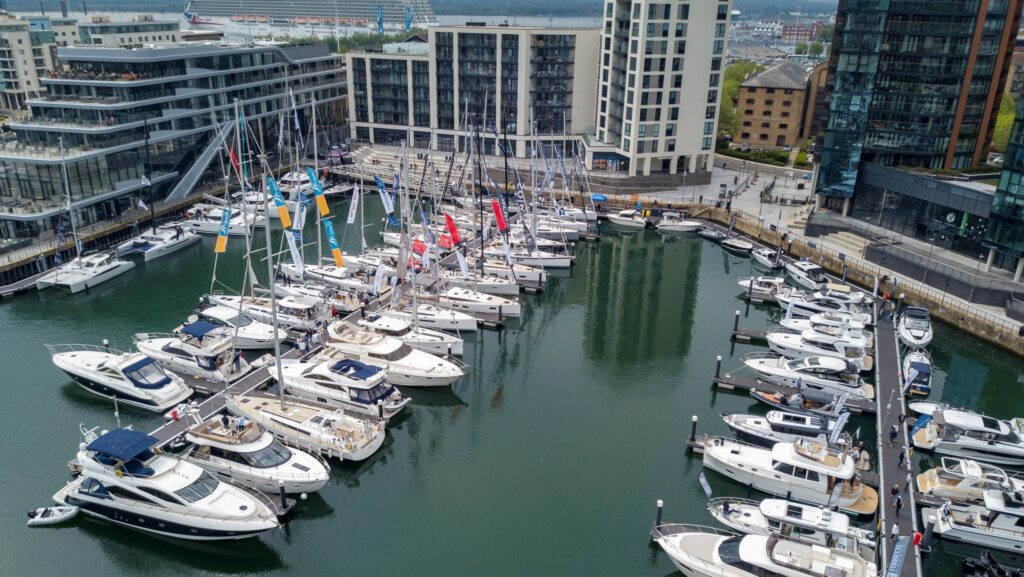 the first South Coast Boat Show aerial image showing that regional boat shows have the strength to grow