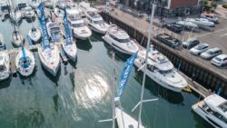 aerial view of boats in harbour