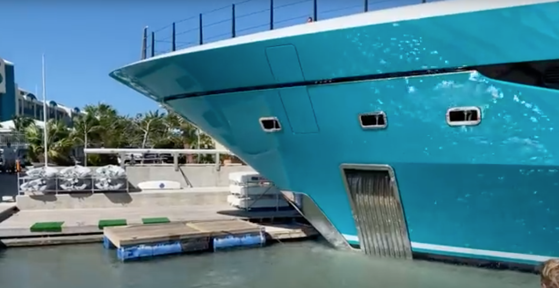 yacht hitting dock