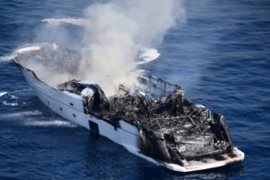 VIDEO: Fire destroys yacht in South of France