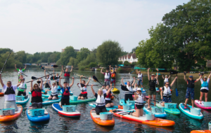 Paddle boarders clean-up River Itchen