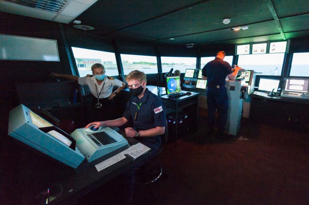 Merchant Navy Midshipman on the Endeavour Building Navigation Simulators