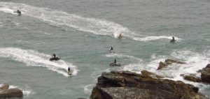 Jet skis disturbing seals in a quiet Cornish cove. Image: Cornwall Seal Group Research Trust