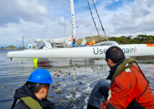 Trimaran crashes out of westabout around the world sailing record