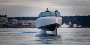 CANDELA C-8 electric boat on water