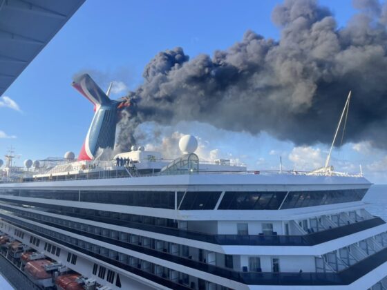 carnival cruise fin on fire