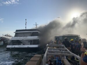 Cruise boat catches fire with 89 school children on board
