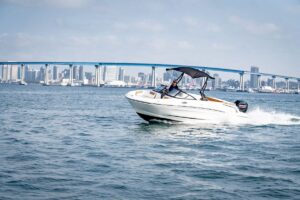 Boat in the water off San Diego. Part of Freedom Boat Club