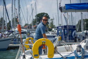 Sailor on boat MDL marina