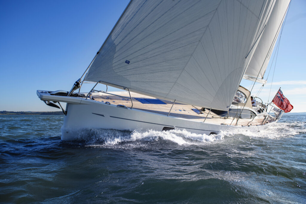 Oyster sailing yacht on the water