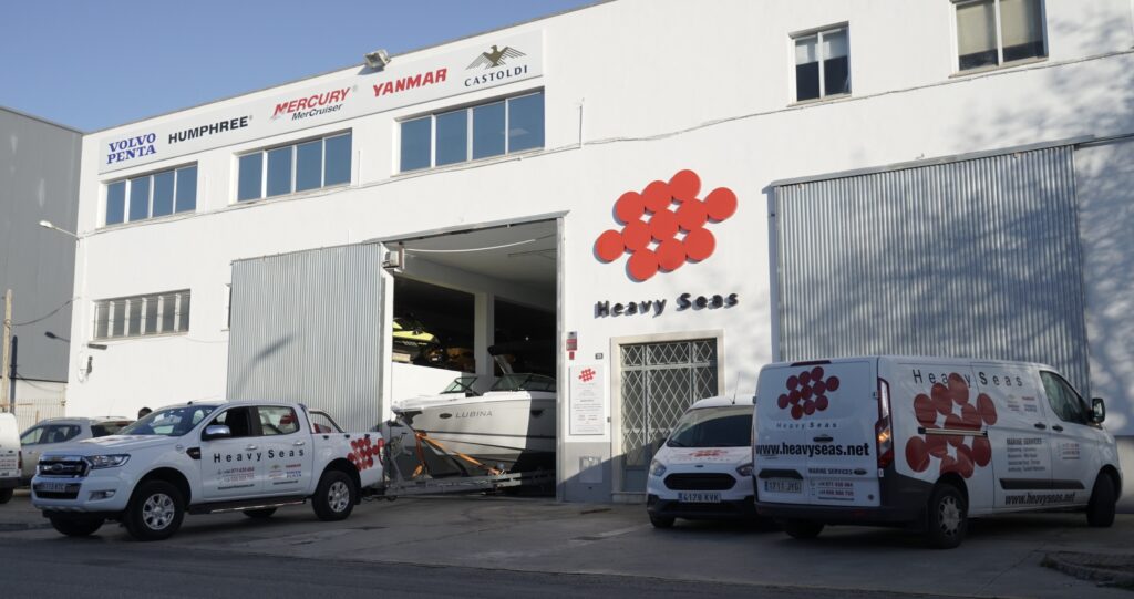 Head office of Heavy Seas yacht repair and refit facilities based in Palma de Mallorca.