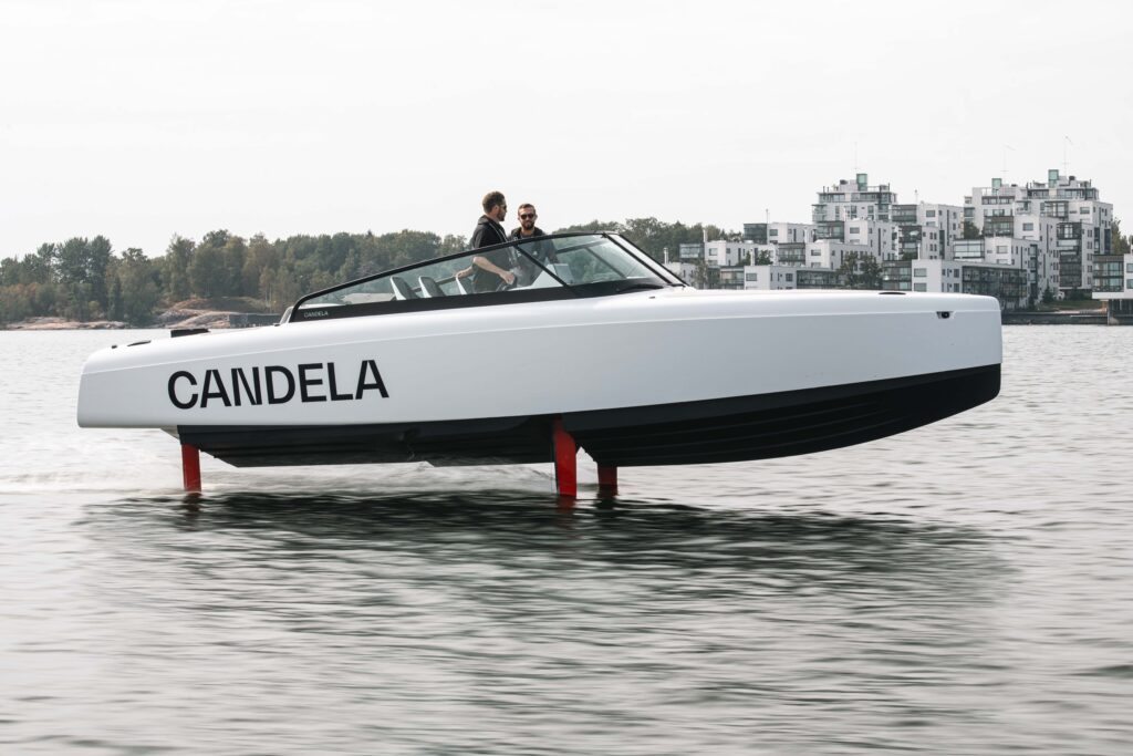 Candela C-8 electric boat on the water