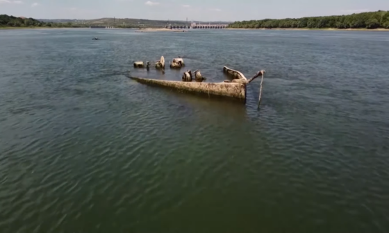 Exposed warship in Danube drought