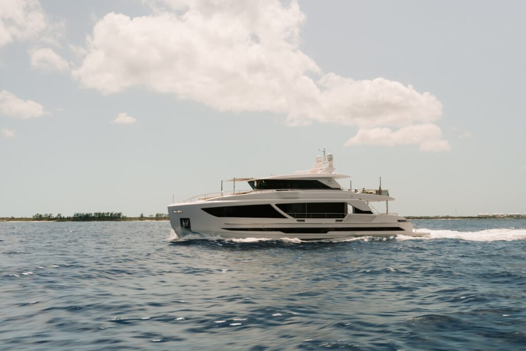 Luxury superyacht on water