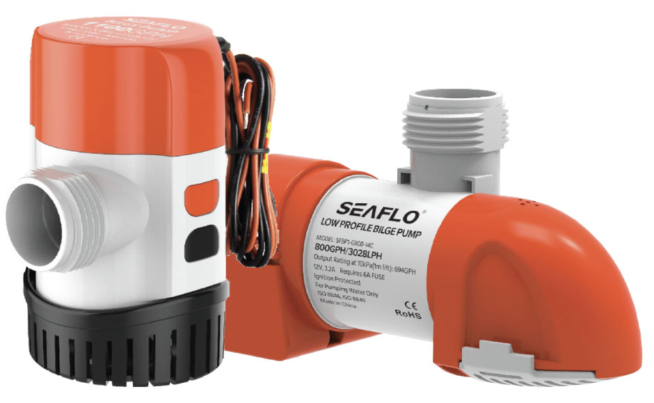 Orange and white Seaflow bilge pump