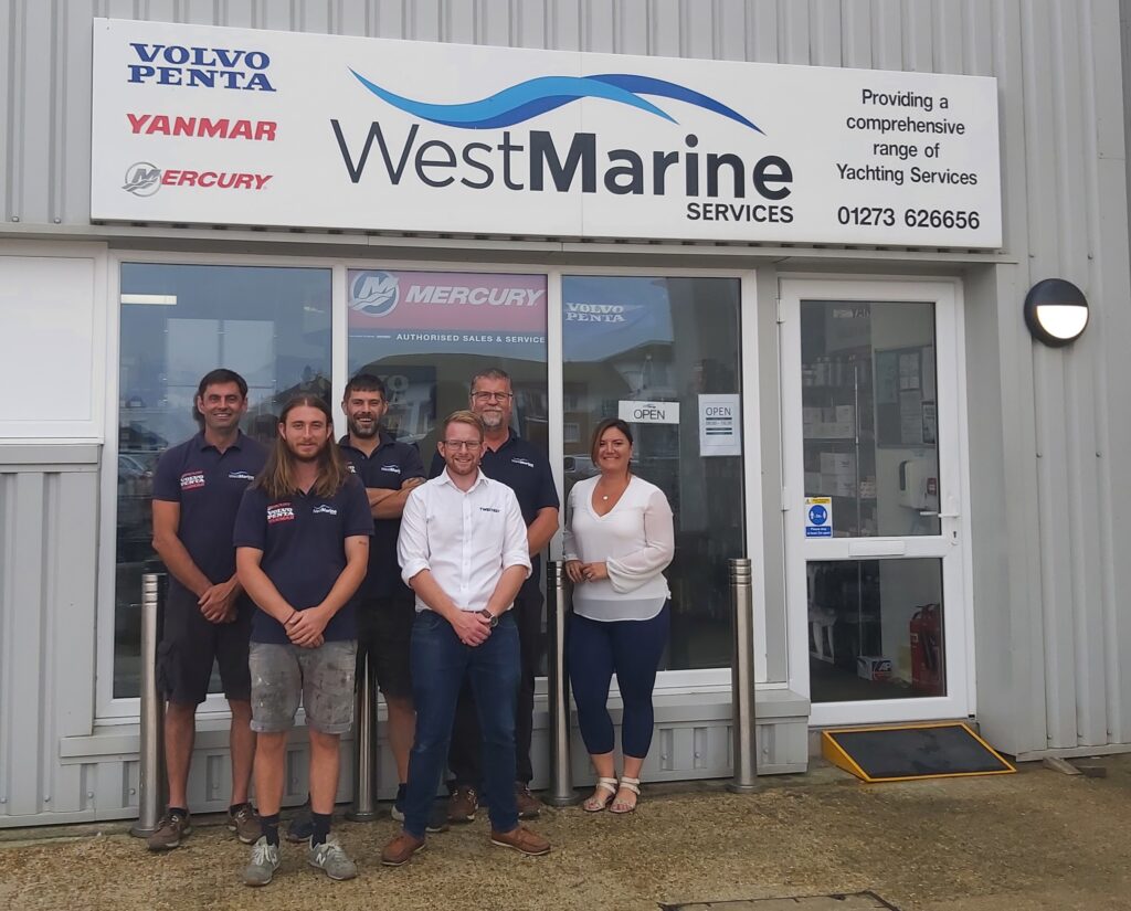 Team outside of West Marine Services Brighton