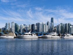 Yachts moored in Vancouver