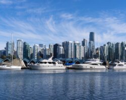 Yachts moored in Vancouver