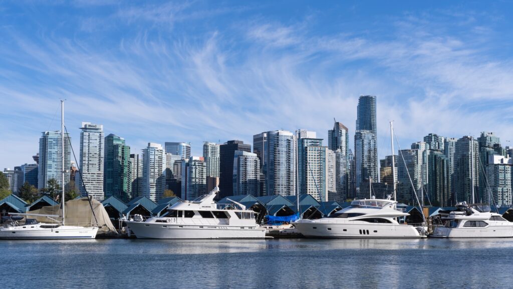 Yachts moored in Vancouver