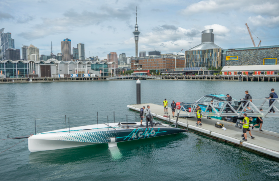 ETNZ AC40 tow-tested Chase Zero at dock