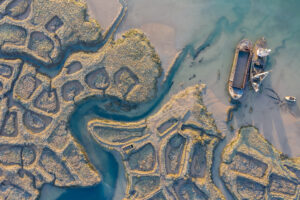 Stunning aerial shot of Essex oyster beds wins maritime photography competition