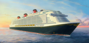 artist impression of micky mouse Disney cruise ship