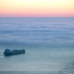 Ship entering fog