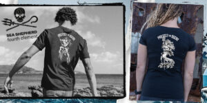 men and women from the back wearing fourth element t shirts