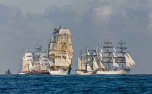 a fleet of tall ships