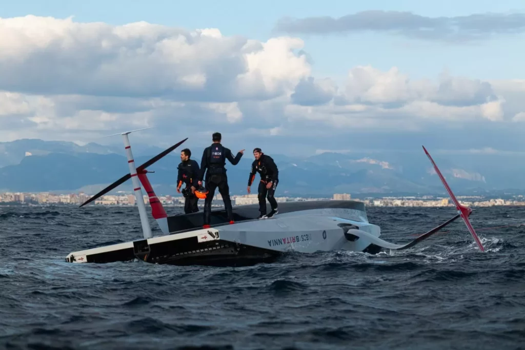 America's Cup Ineos capsize February 2023