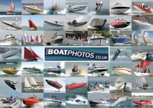 Un montaggio di foto di barche a vela e motoscafi da Boatphotos.co.uk