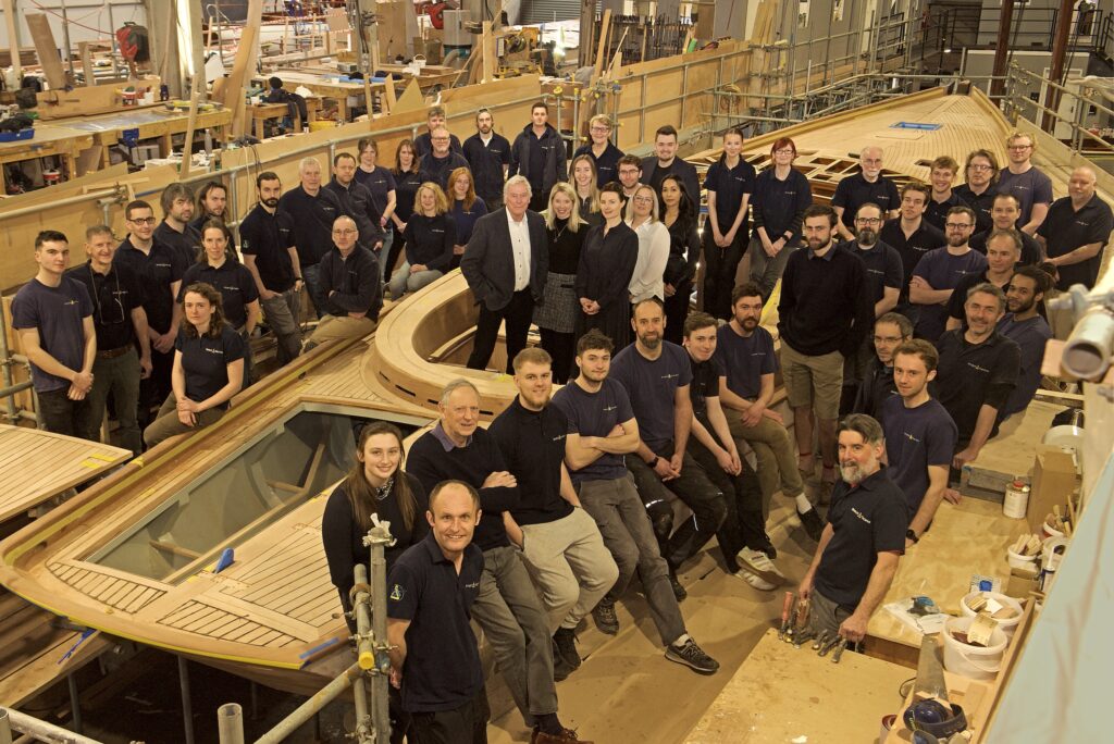 Spirity Yachts new ownership group. People in factory