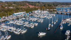 Luftbild der Deacons Marina in Southampton