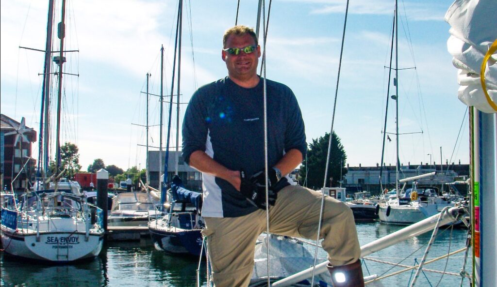 Barton Marine man on a sailing boat