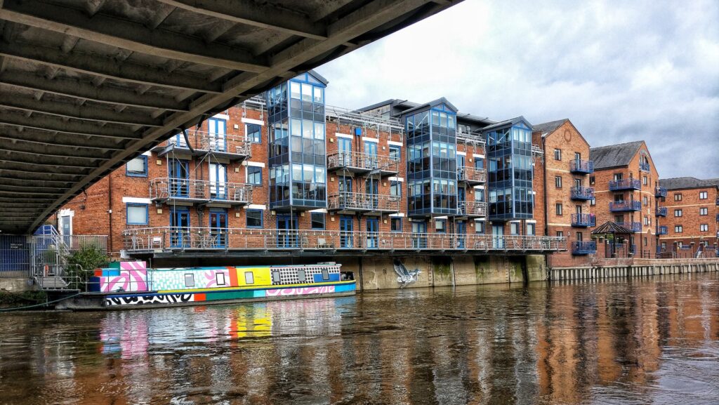Canal boat in Leeds