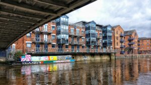 Canal boat in Leeds