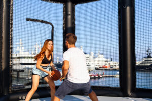 Superyacht inflatable basketball court
