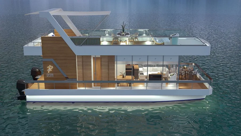 Reina 42 futuristic house boat