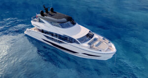 Sunseeker Ocean 182 luxury motorboat from birds eye