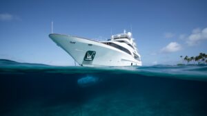 Barco en el océano en Bahamas