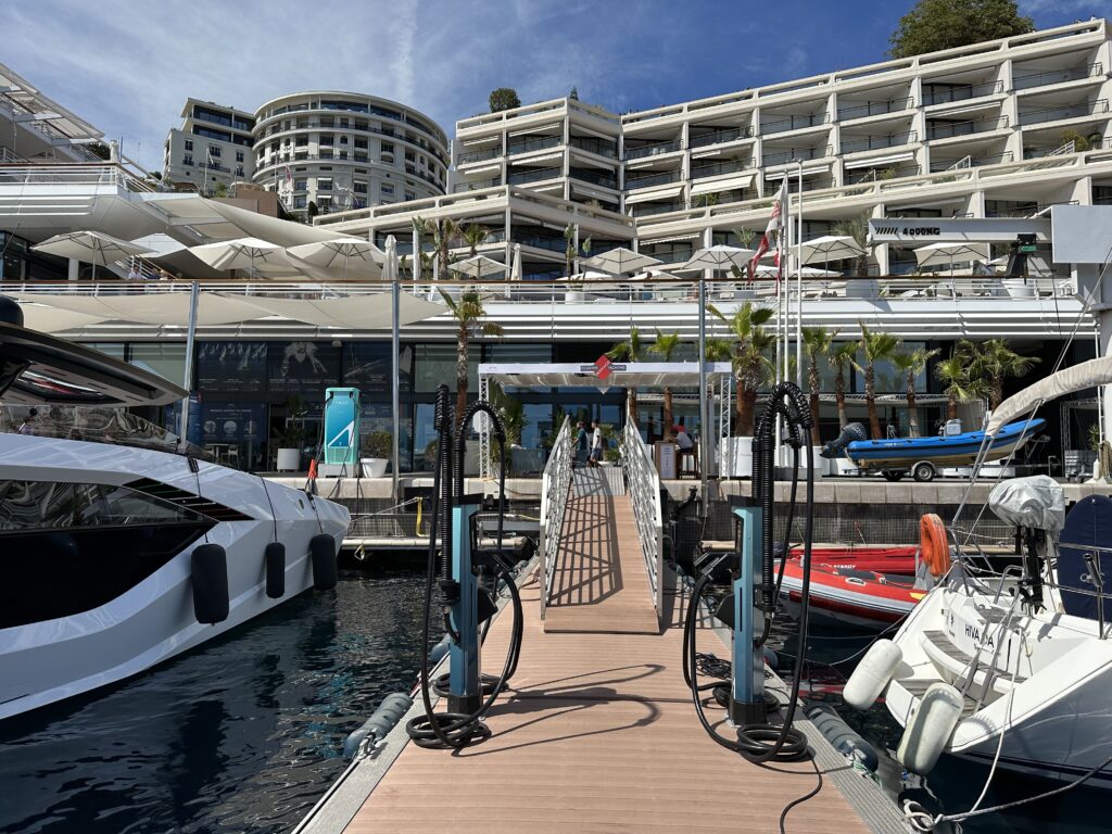 Aqua 200 HPC equipped with dual CCS2 Connectors at Yacht Club de Monaco (Credit Aqua superPower Ltd)