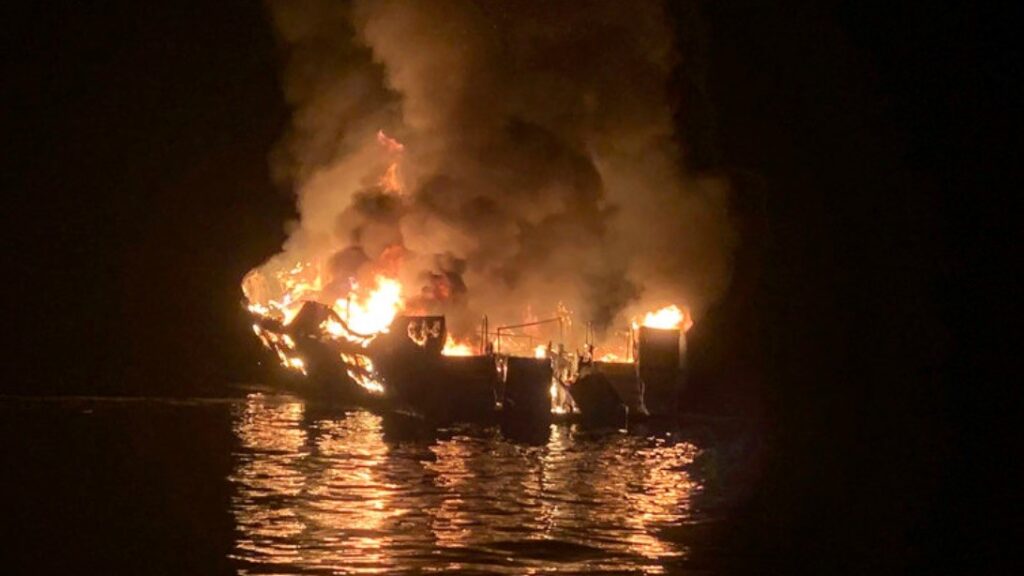 Incendio in una barca di concezione