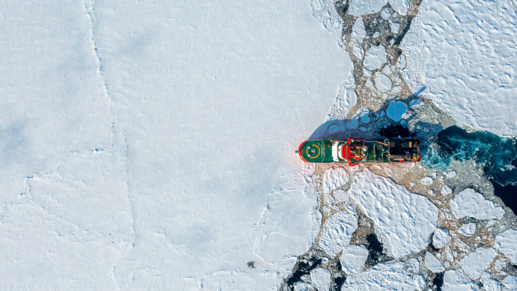 RRS Sir David Attenborough in sea ice (Jamie Anderson)