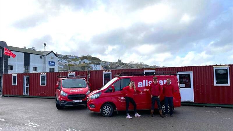 The Allspars Falmouth team Chloe, Jack and Matt at their new home in the Falmouth Harbour Marine Hub © Falmouth Harbour