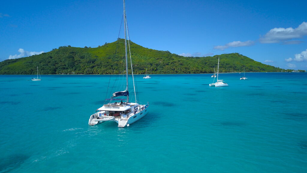 Dream Yachts Worldwide catamarans anchored in Bahamas bay