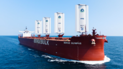 WindWings on red cargo ship